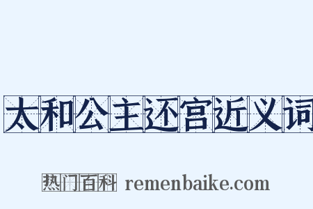 太和公主还宫近义词是什么意思的图片